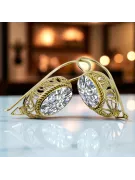 Artisanat vintage Des boucles d'oreilles Zircon Or jaune 14 carats vec023y